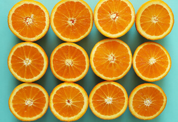 Orange slices background. Summer fruit concept.