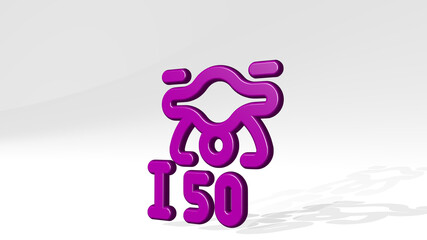 DRONE HEIGHT stand with shadow. 3D illustration of metallic sculpture over a white background with mild texture. aerial and view