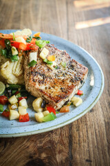 Grilled Tuna Steak served with mashed potato