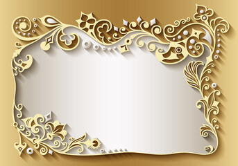 Abstract vector ornamental nature vintage frame.