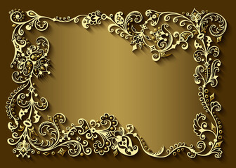 Abstract vector ornamental nature vintage frame.