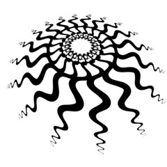 Radial speed Lines in Circle Form for comic books . Explosion background . Vector Illustration .Technology round Logo . Circular Design element . Abstract Geometric shape . Sunburst .