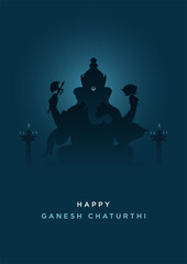 Happy Ganesh Chaturthi-Lord Ganesha-Minimal Poster - obrazy, fototapety, plakaty