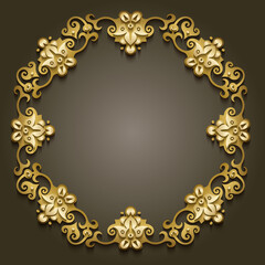 Vector abstract ornamental nature vintage frame.