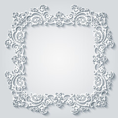 Vector abstract ornamental nature vintage frame.