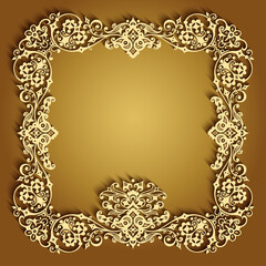 Vector abstract ornamental nature vintage frame.