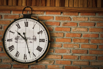 old clocks on the brick wall - time, time change, timeless