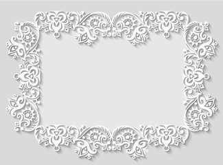 Vector abstract ornamental nature vintage frame.