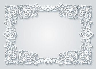 Vector abstract ornamental nature vintage frame.
