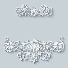 Vector modern volumetric floral elements