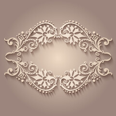 Vector abstract ornamental nature vintage frame.