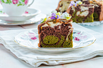 Camouflage chiffon cake