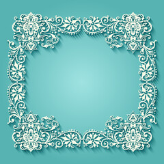 Vector abstract ornamental nature vintage frame.