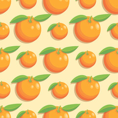 Orange pattern. Vector citrus background. Flat style. Design for textiles, packaging materials