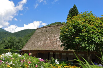 Fototapeta na wymiar 山間にある古い民家