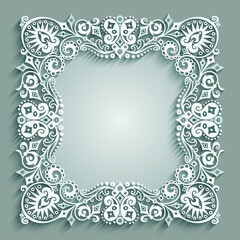 Vector abstract ornamental nature vintage frame.