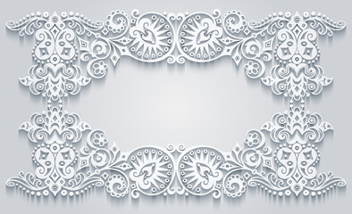 Vector abstract ornamental nature vintage frame.