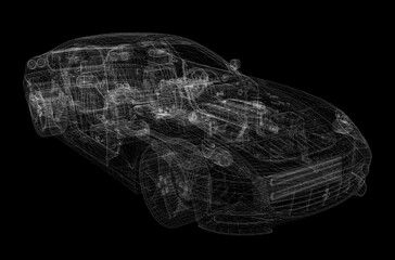 Automotive industry concepts, original 3d rendering