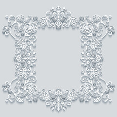 Vector abstract ornamental nature vintage frame.