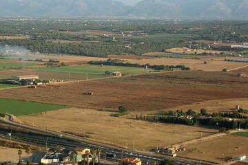 aerial view of rural landscape