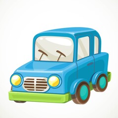 Toy for toddlers blue car object isolated on white background