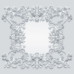 Vector abstract ornamental nature vintage frame.