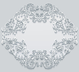 Vector abstract ornamental nature vintage frame.
