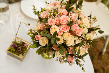 wedding bouquet on the table