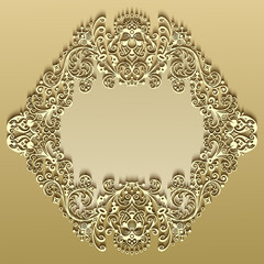 Vector abstract ornamental nature vintage frame.