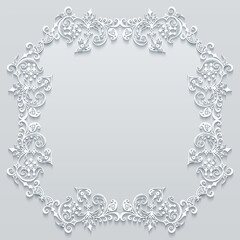Vector abstract ornamental nature vintage frame.
