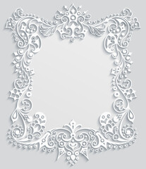 Vector abstract ornamental nature vintage frame.