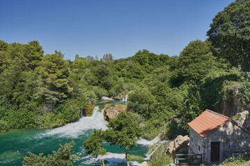 Fototapeta na wymiar waterfalls in Croatia's national park