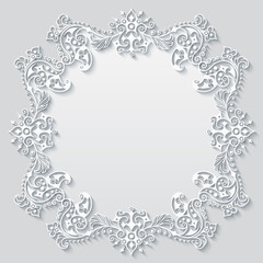 Vector abstract ornamental nature vintage frame.