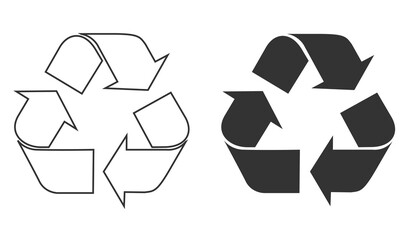 Recycle symbol icon vector. Reusing symbol isolated. Vector illustration