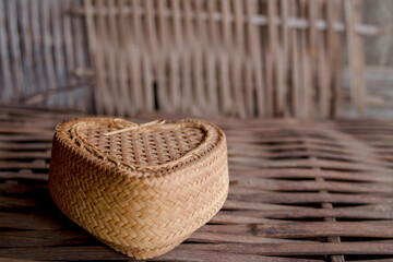 Beautiful handmade wicker heart shaped box