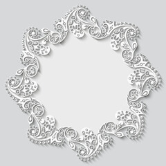 Vector abstract ornamental nature vintage frame.