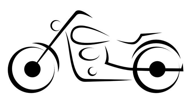 recommend clip art: Vector illustration of a chopper motorcycle with a dynamic black silhouette