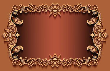 Vector abstract ornamental nature vintage frame.