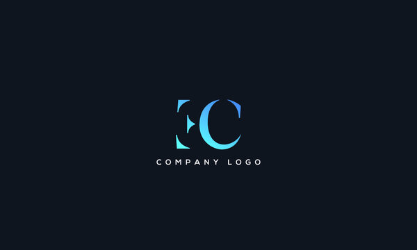 Abstract unique modern alphabet letter icon logo EC