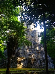Mexico, Yucatan, Quintana Roo region, Mayan archeological site of Muyil (known as Chunyaxché)