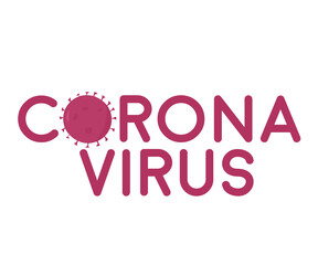 Corona virus illustration on white background.