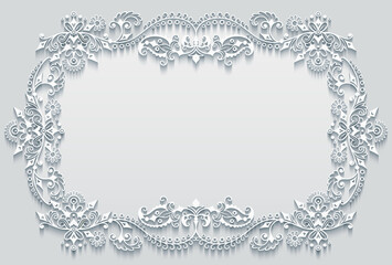 Vector abstract ornamental nature vintage frame.
