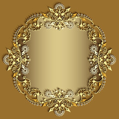 Vector abstract ornamental nature vintage frame.