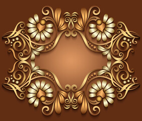 Abstract vector ornamental nature vintage frame.