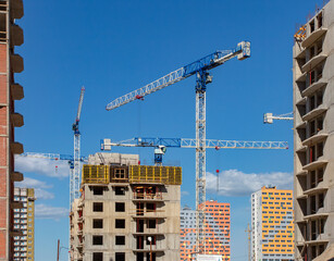 Fototapeta premium New residential construction in St. Petersburg. Construction site