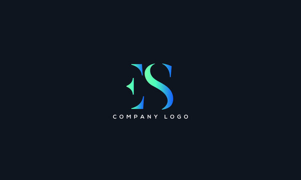  Abstract unique modern alphabet letter icon logo ES