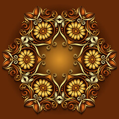 Abstract vector ornamental nature vintage frame.