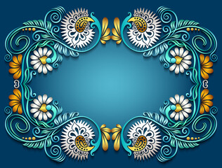 Abstract vector ornamental nature vintage frame.
