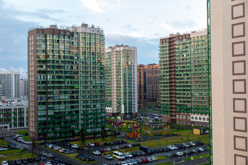 Fototapeta na wymiar New buildings area on the outskirts of St. Petersburg