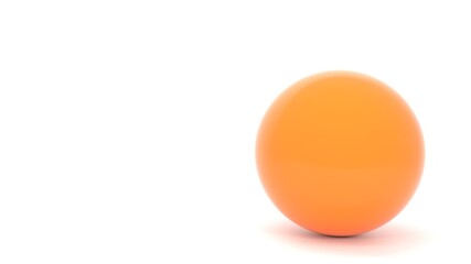 3d render orange sphere on white background